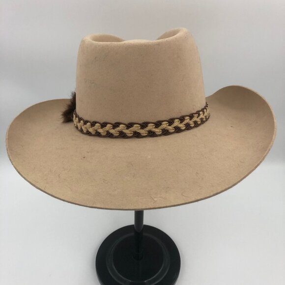 Vintage Charlie 1 Horse “Camelback” Western Hat — Fawn Felt, 3½" Brim - Picture 6 of 13